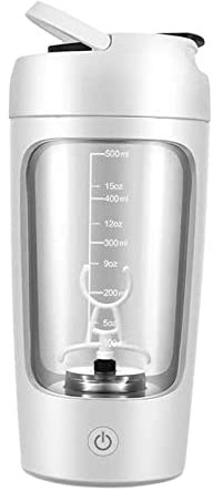 Milageto Protéine électrique Shaker Drinkware Bouteille d'eau de grande capacité Protéine rechargeable USB pour l'entraînement physique, Blanche