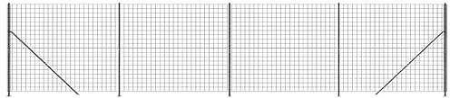 vidaXL Clôture en Treillis Métallique avec Bride, Panneau de Clôture Décoratif, Barrière de Protection Jardin Patio Extérieur, Anthracite 1,4x10 m