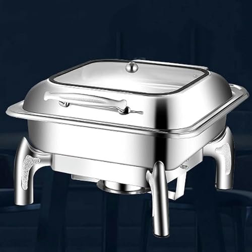 Scaldavivande Scaldavivande per catering - Piastra calda per buffet rotonda, scaldavivande, piastra in vetro, piastra per l;acqua, griglia per carburante, adatta per buffet, matrimoni, event