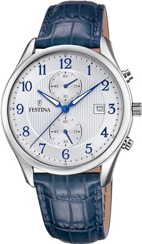 FESTINA Timeless Chronograph F6855/A läderklocka, klassisk, Klassisk