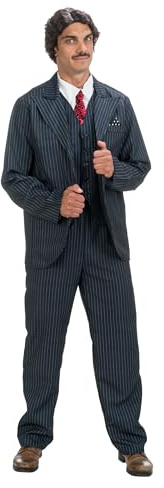 Chaks - Costume Gomez Addams pour homme, ensemble 4 pièces, Famille Addams | Costume officiel de Mercredi comprenant une veste, un gilet, un pantalon et un plastron, pour Halloween et le carnaval