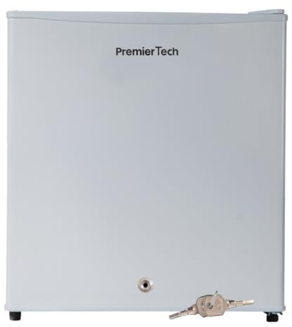 PremierTech Mini Frigo, 45 Litri, Con Chiave, Frigorifero Hotel, Ufficio, Casa, Risparmio Energetico, Porta reversibile, Compatto, Libera Installazione, Con Serratura, Bianco, PT-F47K