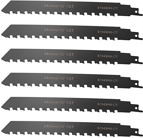 Ronlok 6X Säbelsägeblatt Hartmetall Wolframkarbid zum Schneiden Von PoröSem Beton, Faserzement, Ziegel 240 mm/9,45