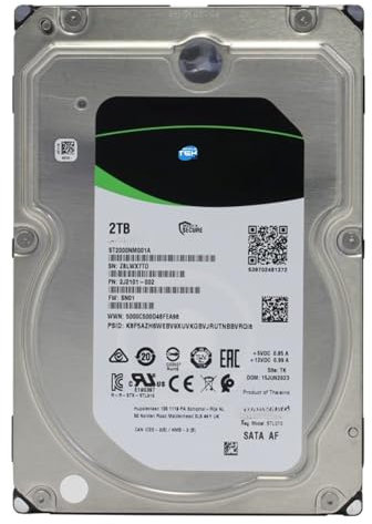 SIMPLETEK - 7E8 2TB HDD Internal Hard Drive | 3.5, SATA III 6Gbps, 7200RPM, 64MB Cache | Enterprise-Class ST2000NM000A (Refurbished)