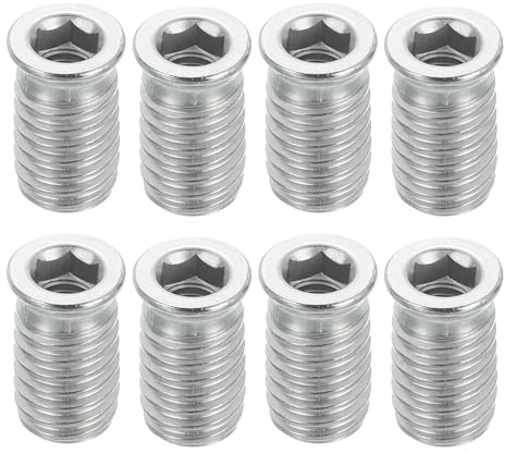 sourcing map Lot de 8 écrous filetés M6 x 20 mm pour bois – Vis en acier inoxydable 304 pour meubles – Écrous de fixation pour bois
