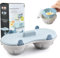 Egg Poacher Microwave Egg Cooker, 2 Cavity Edible Silicone Double Drain Poached Egg Cups, Microwave Egg Poacher Kitchen Cooking Gadgets(Light Blue)