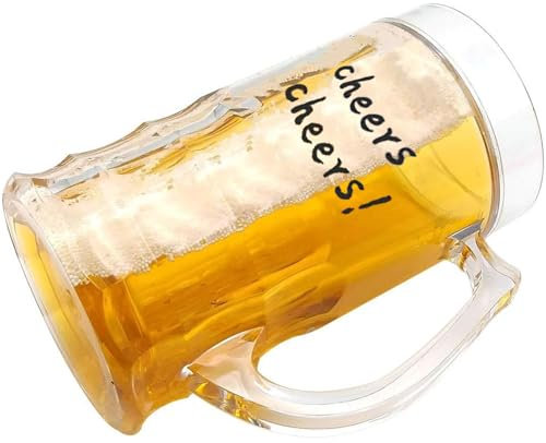 Gomice Jarras de Cerveza,Vaso Broma Cerveza - 450ml Doble Pared Copa Novedosa Para Hogar Mesa Adultos Jardín Barbacoa