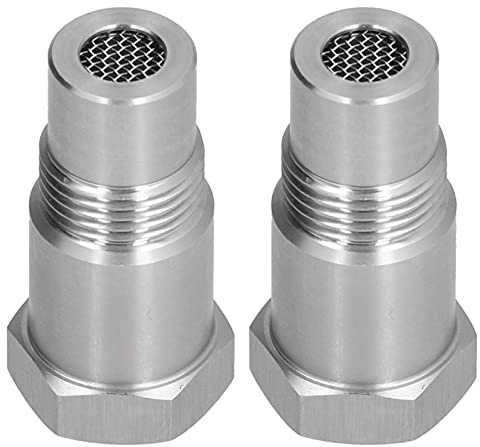 OVAQUIXI Lambdasonden Adapter, 2 Stück, M18 x 1,5, Edelstahl 304 mit Filter, Silber, zur Überprüfung des Auspuffs