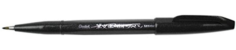 Pentel SES15C-A fiber pen with flexible brush-like tip black
