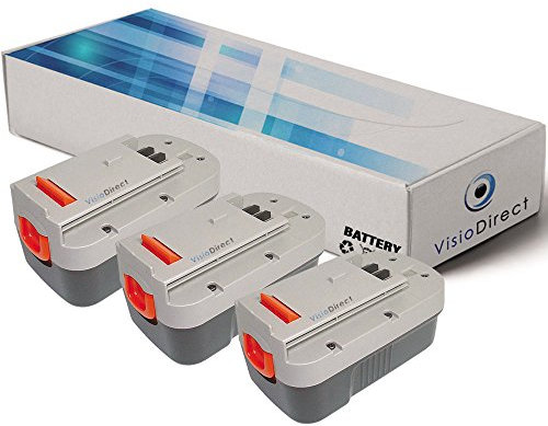 Lot de 3 Batteries pour Black et Decker Firestorm FS18HV aspirateur à Main 3000mAh 18V - Visiodirect -