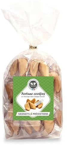 Paquets de 30 FORTUNE COOKIES messages prédictions positives - Fabrication française