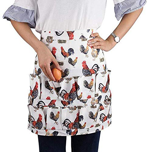 Sefiron Chicken Egg Collecting Apron,12 Deep Pockets for Hense,Duck,Goose Eggs