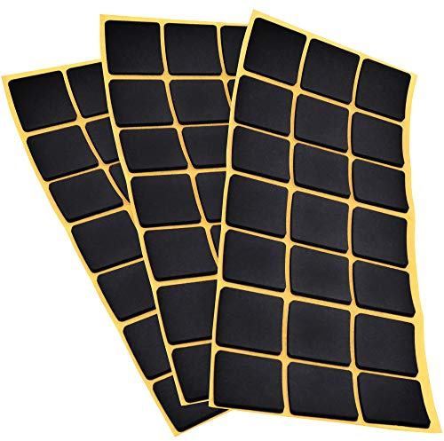 Adsamm® / 63 x Selbstklebende Antirutsch Pads aus EPDM Zellkautschuk / 30x30 mm/Schwarz/Quadratisch / 2.5 mm Starke Anti-Rutsch-Gleiter