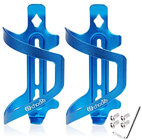Chooee portabidon para Bicicleta, 2 Pares Lateral portabidones para MTB, Aluminio Portabidón Carretera Bici Azul