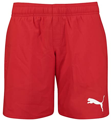 PUMA Medium Largo Pantalones Cortos Swim Trunks, Rojo, 152 cm para Niños