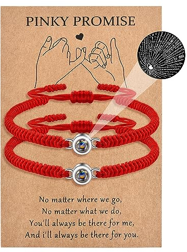 MANVEN Partnerarmband, pararmband, pargåvor, projektion av jag älskar dig på 100 språk, matchande pararmband, amulett för vänner, flickvänner, män, fruar, till alla hjärtans dag, 15.5-26cm, Nylon