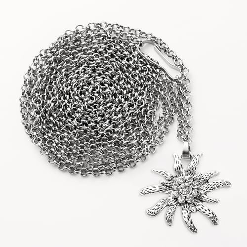 BOFUNX Cadena para Traje Tradicional Colgante de Flor Edelweiss de Vestido Tirolés Tradicional Accesorio de Dirndl Oktoberfest Decorativa para la Fiesta Oktoberfest Joyas para Mujeres Niñas