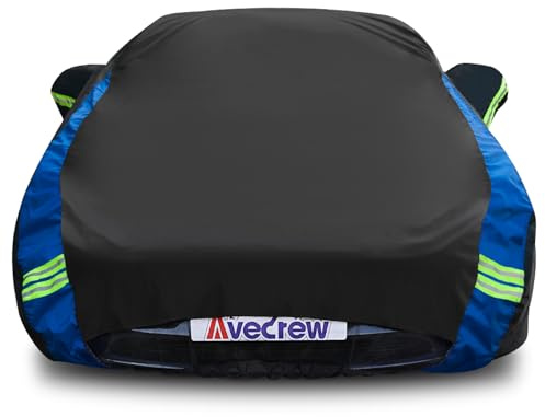 Avecrew Car Cover for Tesla Model 3 2017-2024, Custom Fit Full Exterior Cover with Charging Port and Breathable Ventilation Mesh, Waterproof All Weather Outdoor Rain Snow Sun Protection Cover