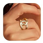 Dochais Ringe - Vergoldeter Damen Platzring 14k, Wasserfest und Stapelbar. Größe: 49-59