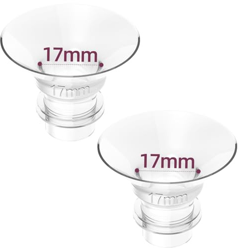 KISSBOBO K5 Originalqualität 17mm Flanschsatz, kein stechendes Gefühl, wie eine zweite Haut der Mutter,Sin BPA, silicona alimentaria, fácil de limpiar y sustituir (2 piezas)