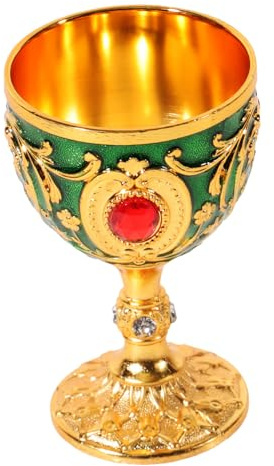 VALICLUD Copa de Licor Retro de Metal Europeo Vaso y Reutilizable para Fiesta y Hogar Taza Vintage Elegante y Resistente para Vino y Bebidas