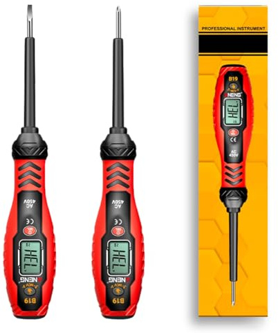 Comprobador de tensión con destornillador, comprobador de tensión sin contacto con pantalla LCD, detector de tensión sin contacto, doble rango CA 11 V/30 V-1000 V (2 unidades)
