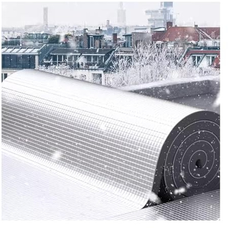 Feuille isolante, mousse isolante autocollante réfléchissante en coton, rouleau de feuille réfléchissante for radiateur, convient for voiture, mur, grenier(1*1m/3.2*3.2ft,25MM(THK))
