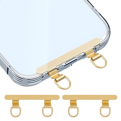 Grevosea 2 unidades de soporte universal para cadena de teléfono móvil, con anillo de metal, de acero inoxidable, universal, ultrafina, duradera, para la mayoría de los accesorios para smartphones