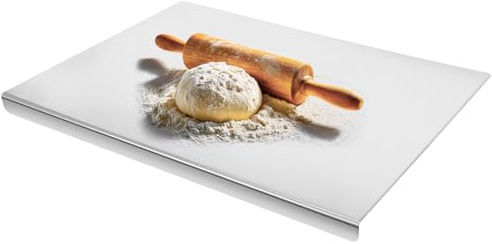 saerryor 304 Stainless Steel Cutting Board Large Thicken Board 40 x 30 cm | Pastry Board Worktop,Kitchen Cutting Mat for Kneading Pastry Meat Vegetables Bread