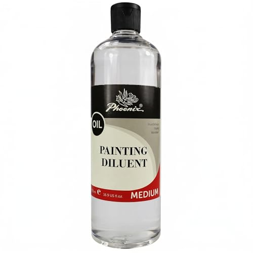 Generisch Phoenix Ölfarben Verdünner 500 ml - Geruchsarmer Pinselreiniger & Malmittel, Terpentin-Ersatz für Ölmalerei, Painting Diluent für Künstler