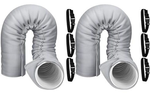 2 fundas aislantes para manguera de aire acondicionado portátil, gruesas y portátiles, para mangueras de escape de 5 y 5,9 pulgadas de diámetro, con 3 correas de hebilla ajustables