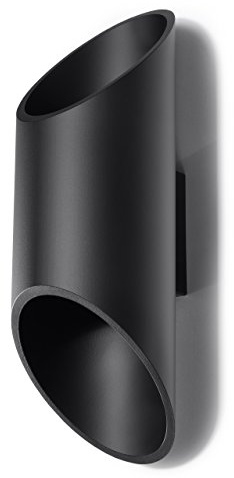 SOLLUX lighting Penne 30 Aplique Doble Cara Aplique Minimalista para Interiores Bombilla G9 Reemplazable 1 x 40 W 1 x 12 W LED Fabricado en Aluminio Negro 10 x 12 x 30 cm