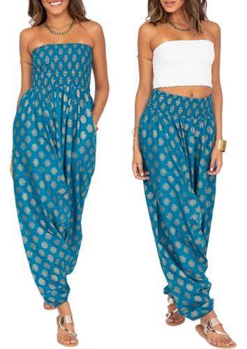 likemary Jumpsuits for Women UK Converts into Cotton Harem Pants - 2-in-1