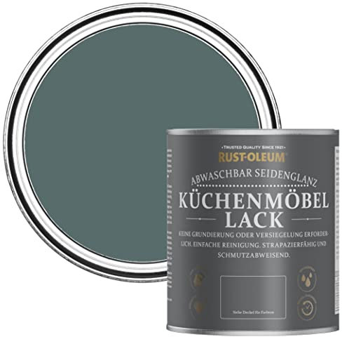 Rust-Oleum Green Scrubbable Kitchen Cupboard Paint in Satin Finish - Deep Sea 750ml