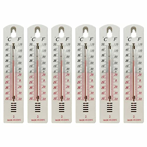 PW TOOLS 6 Stück Thermometer Set | Raumthermometer Innen | Wandthermometer | Thermometer Raumtemperatur | Gartenthermometer | für Zuhause Innen Außen und Garten