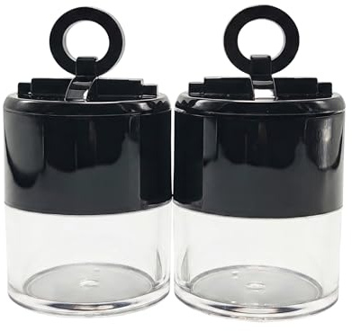 Lot de 2 étuis vides rechargeables pour poudre libre avec tamis et éponge pour ranger le fard à joues et le maquillage 10 g