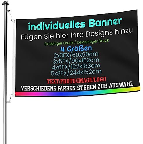 Fahne Selbst Gestalten, Personalisierte Flaggen Home Wanddekoration (ohne Fahnenmast) individuelles Garten Yard Schild fügen Sie Ihr eigenes Bild hinzu, Text, benutzerdefinierte Flaggenbanner