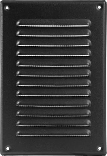 Vent Systems - 5 x 7 pulgadas (tamaño de apertura de ducto), cubierta rectangular de metal negro, rejilla deflectora de ventilación de rejilla de ventilación de registro, rejilla deflectora de