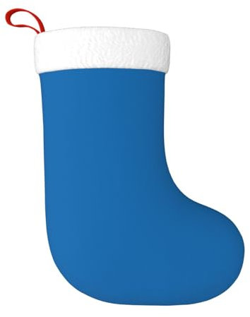 FROON Plüsch-Berlin-Weihnachtsstrumpf, blau, perfekter Weihnachtsstrumpf, ideal für Geschenke und Geschenke, Weihnachtsstrumpfbeutel