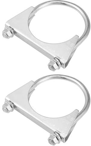 Hihaha Round U Bolt Muffler Exhaust Clamps for Car 2.75 ID 70mm 2 Pcs | Round U Bolt Clamp, Exhaust Pipe Clip, Mild Steel