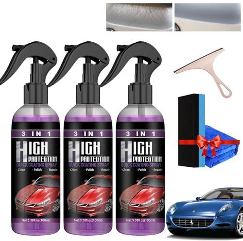 3 In 1 Beschichtungsspray Original, Beschichtungsspray Autolack, 3-In-1 Hoher Schutz Schnelles Auto-Beschichtung Spray, High Protection 3in1 Spray Kratzer Im Lack Auspolieren (3PCS)