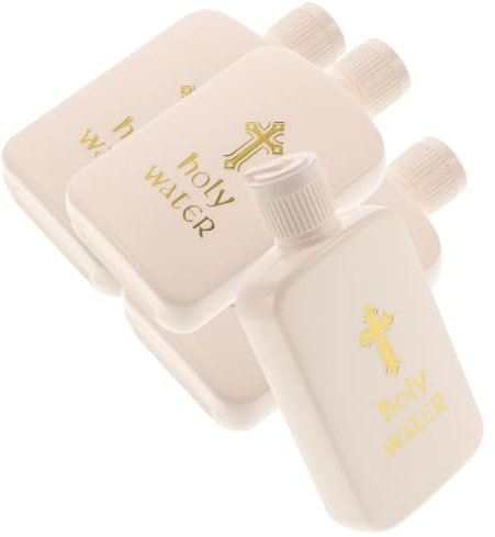 FUNOMOCYA 4 Contenitori Per Acqua Santa A Forma Di Croce Cattolica Bottiglie Piccole Riutilizzabili E Lavabili Per Decorazioni Religiose E Battesimi