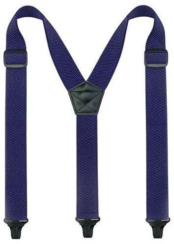 JEMYGINS Herren Outdoor Hosenträger Y-Typ längenverstellbar mit robusten Kunststoffschnallen Navy blau