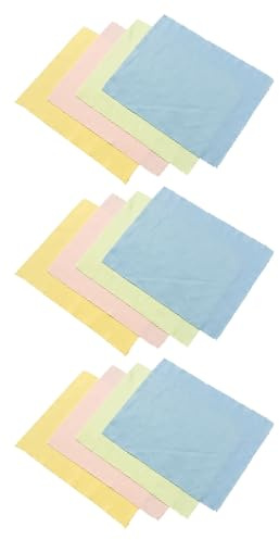12 Brillenputztücher Weich Brillenputztuch Soft Brillenreinigungstücher Dauerhaft Brillentuch Wiederverwendbar Brillenputztücher Für Kunststoffgläser (17.5x14.5cm,Farbe 1)