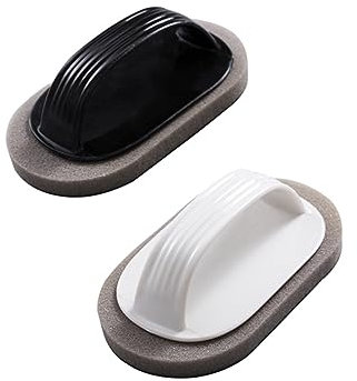 Healeved 2piezas Cepillo para Limpiar Ollas Esponjas de Esmeril con Mango para Fregar Sartenes de Cocina Estropajos de Limpieza para Platos Esponja para Cocina Color Aleatorio