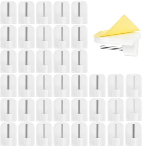 Ganci autoadesivi per tende, 40 ganci adesivi in plastica, ganci adesivi per tende, ganci adesivi per finestre, pareti