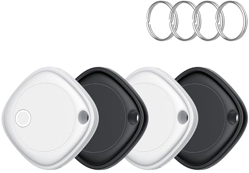 Air Tag Traceur Localisateur D’Objets Bluetooth Lot de 4, Fonctionne avec l’app Localiser Apple (Uniquement iOS), Batterie Remplaçable, IP67 Imperméable, Our Valises/Portefeuilles/Clés/Sacs/Bagages
