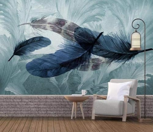 Retro Dreidimensional Bunt Federn Kreativ 3D Tapeten Tapete Luxus Home Esszimmer Fototapete Effekt Wohnzimmer Schlafzimmer Kinderzimmer-400cm×280cm