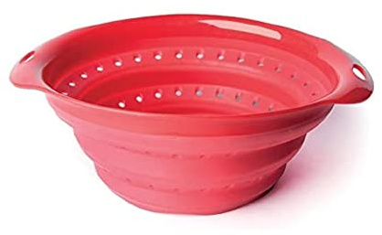 Excelsa Nudelsieb, platzsparend, 24,5 cm, Kunststoff, rot