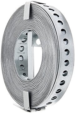 PARCO Lochband Montageband verzinkt 10 m x 17 mm - Lochbandrolle Lochband Metall Flachband gelocht 0,75 mm dick - Universelles Befestigungsband für Installation, Lüftung, Dach, Montage